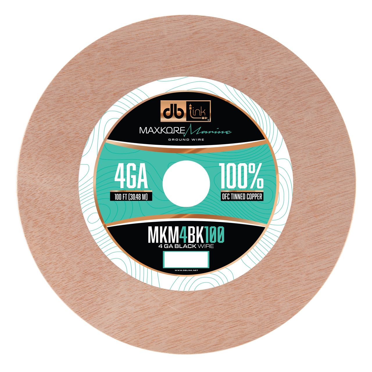 MKM4BK100 : 100' 4Ga Maxkore Marine Black, 100% OFC, TINNED Anti-Corrosive Wire Roll
