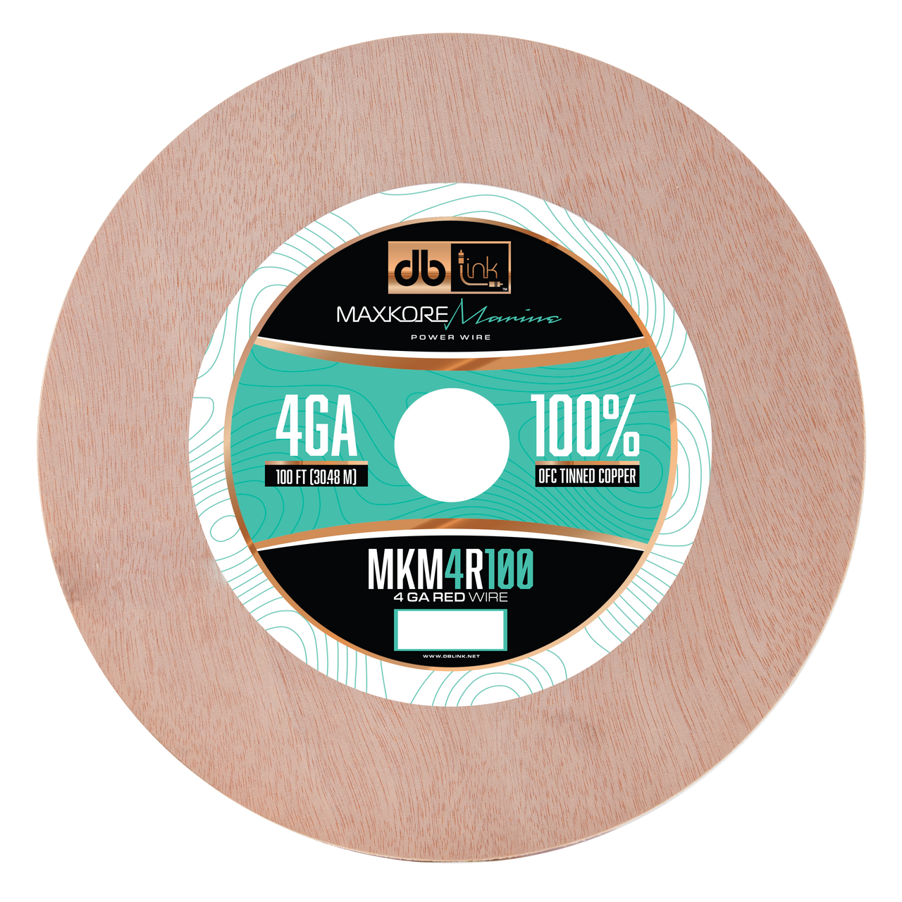 MKM4R100 : 100' 4Ga Maxkore Marine Red, 100% OFC, TINNED Anti-Corrosive Wire Roll