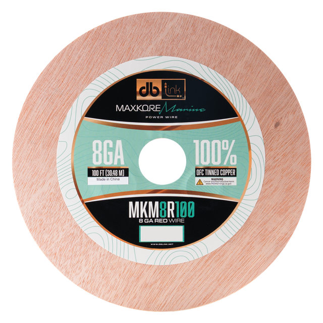 MKM8R100 : 100' 8Ga Maxkore Marine Red, 100% OFC, TINNED Anti-Corrosive Wire Roll