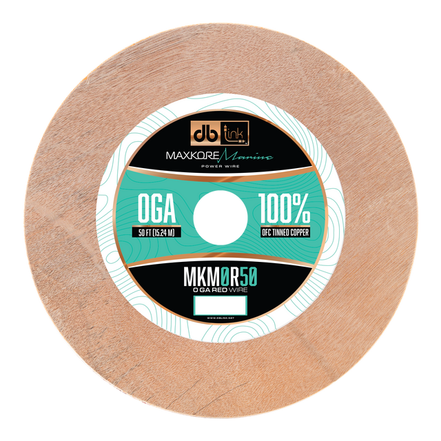 MKM0R50 : 50' 0Ga Maxkore Marine Red, 100% OFC, TINNED Anti-Corrosive Wire Roll