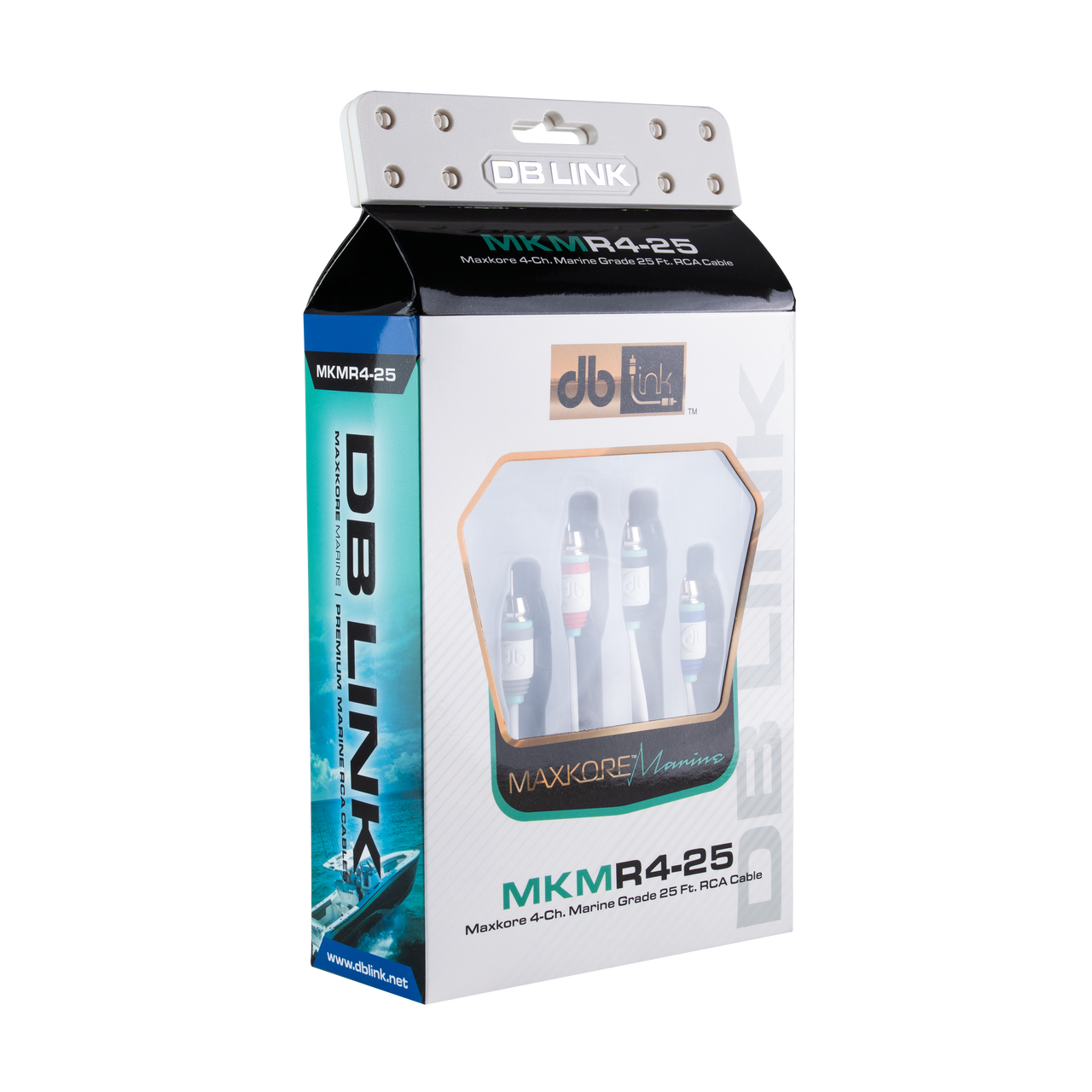 MKMR4-25 : 25' 4 Channel Maxkore Marine 100% OFC, Tinned Anti-Corrosive RCA