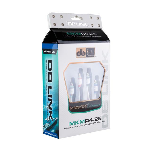 MKMR4-25 : 25' 4 Channel Maxkore Marine 100% OFC, Tinned Anti-Corrosive RCA