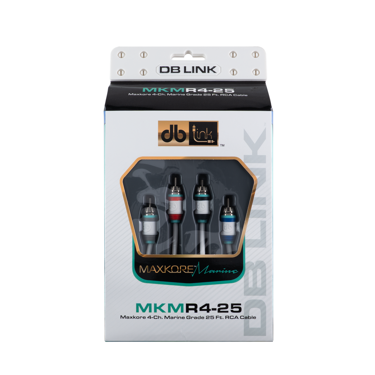 MKMR4-25 : 25' 4 Channel Maxkore Marine 100% OFC, Tinned Anti-Corrosive RCA