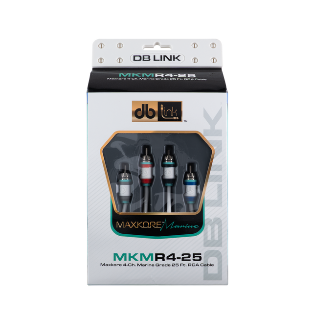 MKMR4-25 : 25' 4 Channel Maxkore Marine 100% OFC, Tinned Anti-Corrosive RCA