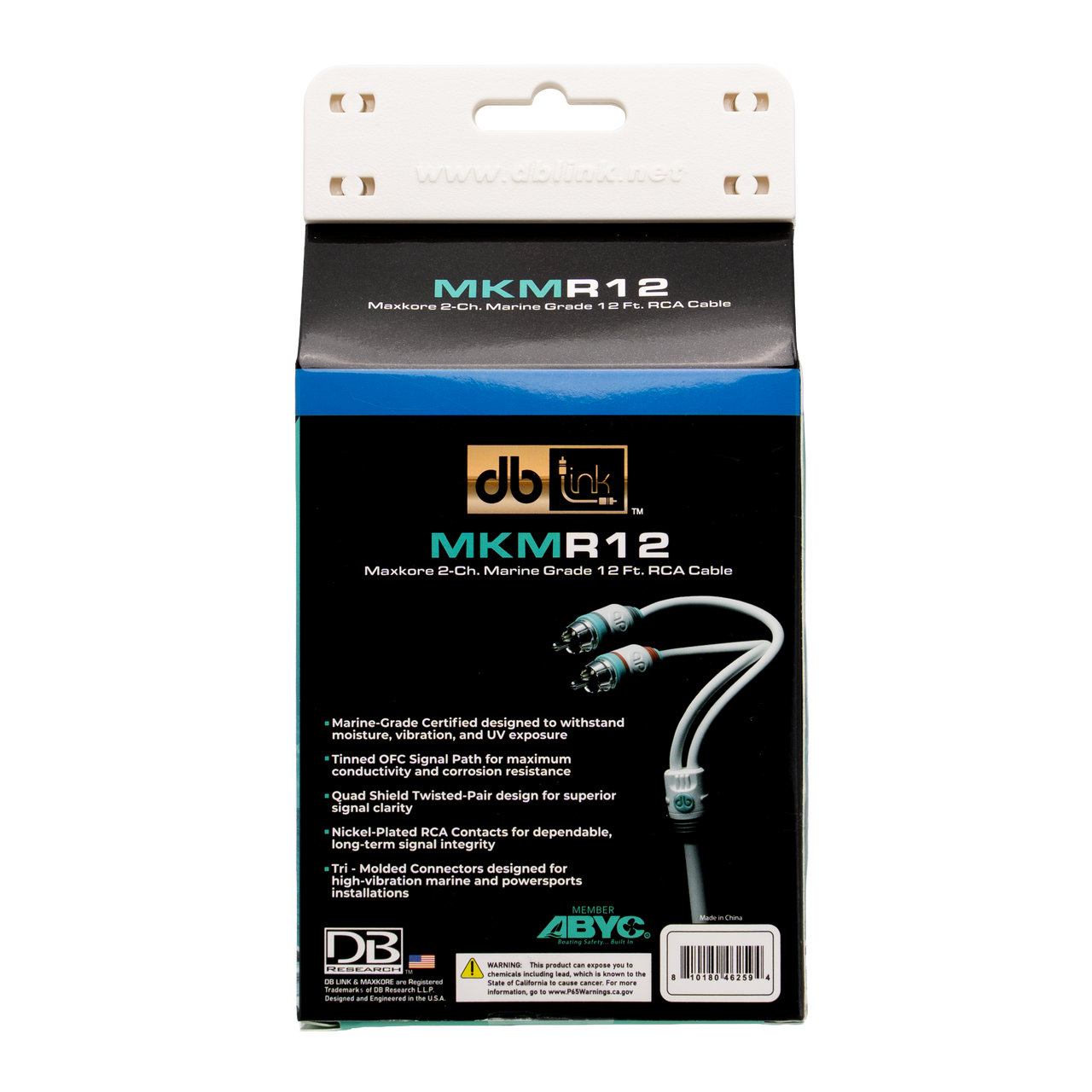 MKMR12 : 12' Maxkore Marine 100% OFC, Tinned Anti-Corrosive RCAs