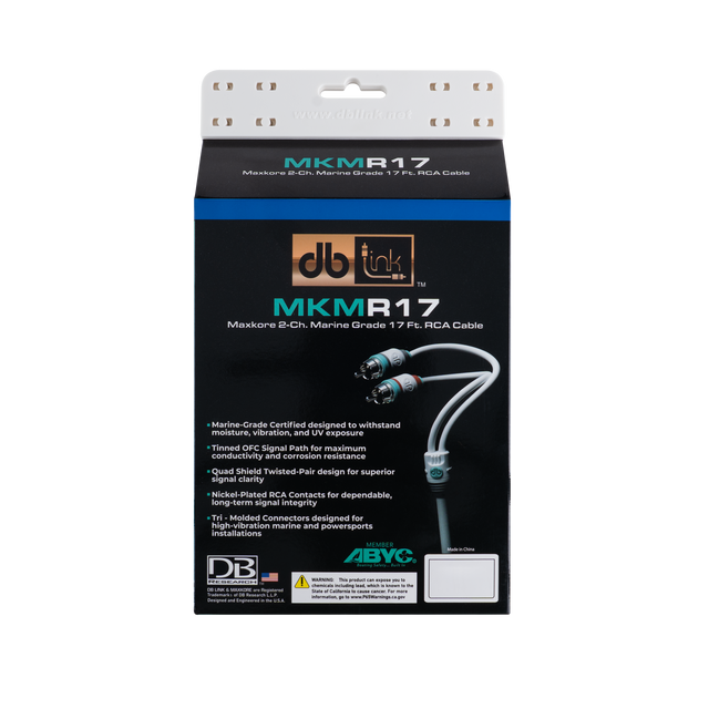 MKMR17 : 17' Maxkore Marine 100% OFC, Tinned Anti-Corrosive RCAs