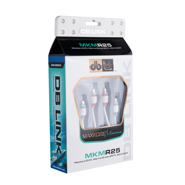 MKMR25 : 25' Maxkore Marine 100% OFC, Tinned Anti-Corrosive RCAs