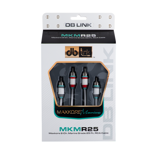 MKMR25 : 25' Maxkore Marine 100% OFC, Tinned Anti-Corrosive RCAs