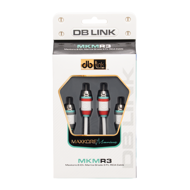 MKMR3 : 3' Maxkore Marine 100% OFC, Tinned Anti-Corrosive RCAs