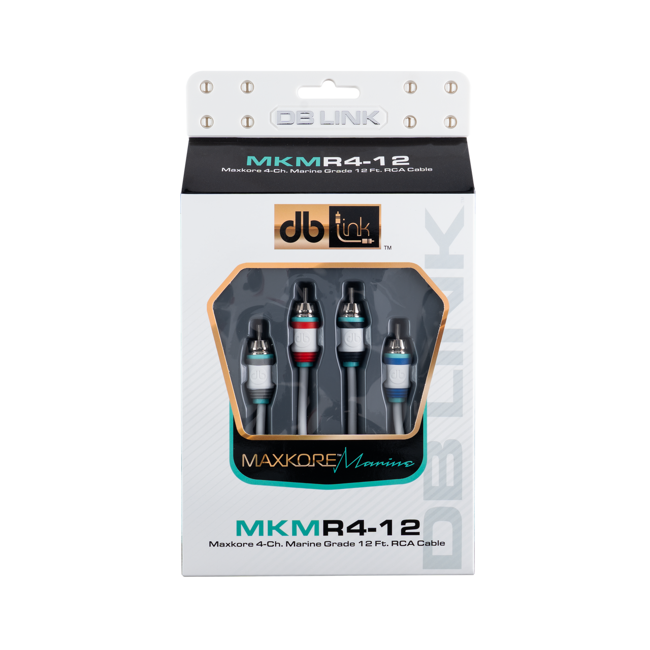 MKMR4-12 : 12' 4 Channel Maxkore Marine 100% OFC, Tinned Anti-Corrosive RCA