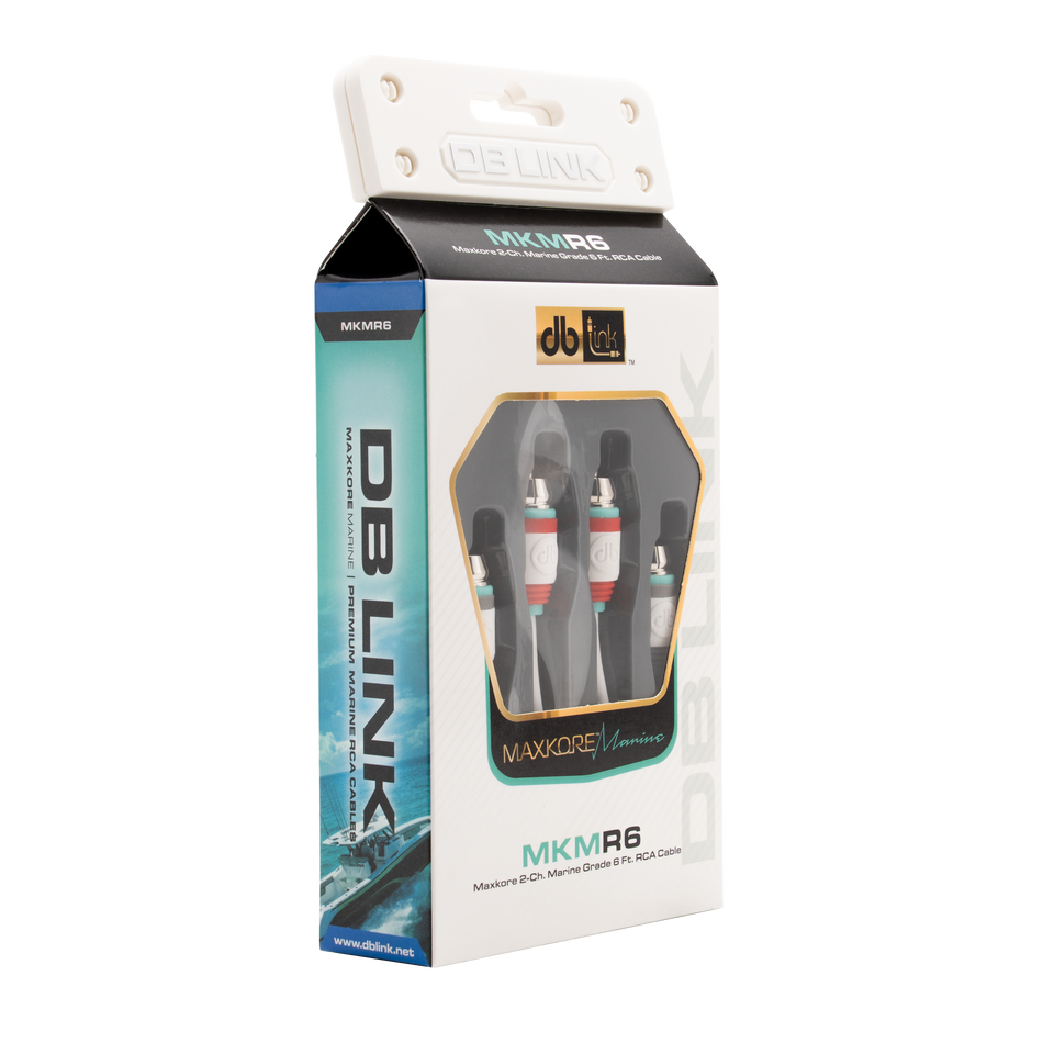 MKMR6 : 6' Maxkore Marine 100% OFC, Tinned Anti-Corrosive RCAs