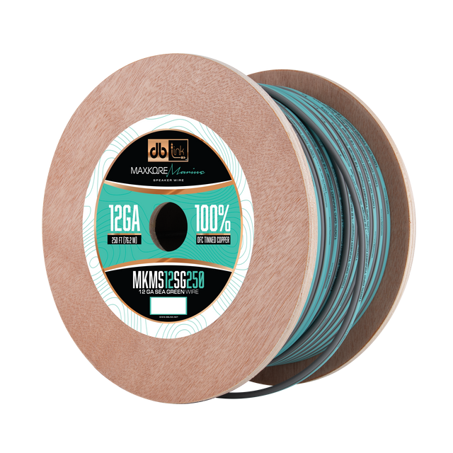 MKMS12SG250 : 250' 12 Ga Maxkore Marine Sea Green/Gray, 100% OFC, TINNED Anti-Corrosive Wire Roll
