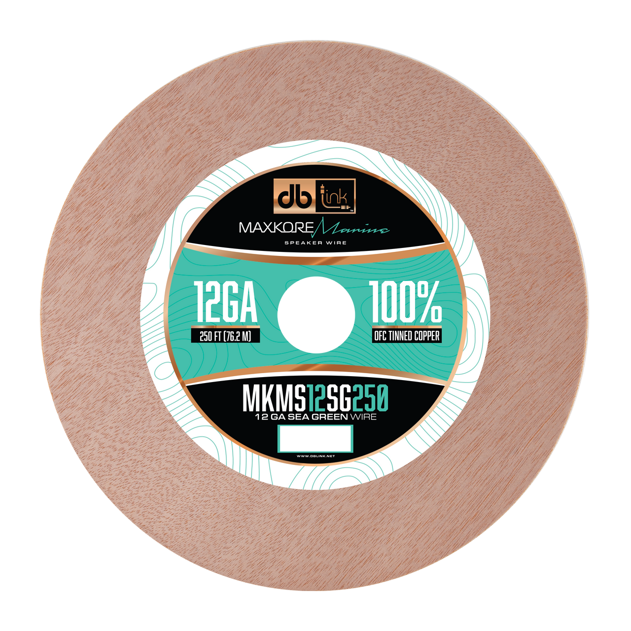 MKMS12SG250 : 250' 12 Ga Maxkore Marine Sea Green/Gray, 100% OFC, TINNED Anti-Corrosive Wire Roll