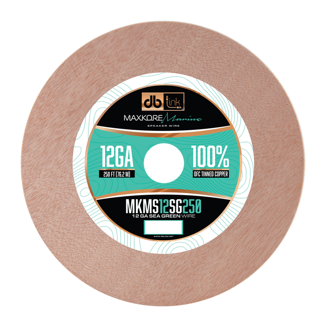 MKMS12SG250 : 250' 12 Ga Maxkore Marine Sea Green/Gray, 100% OFC, TINNED Anti-Corrosive Wire Roll
