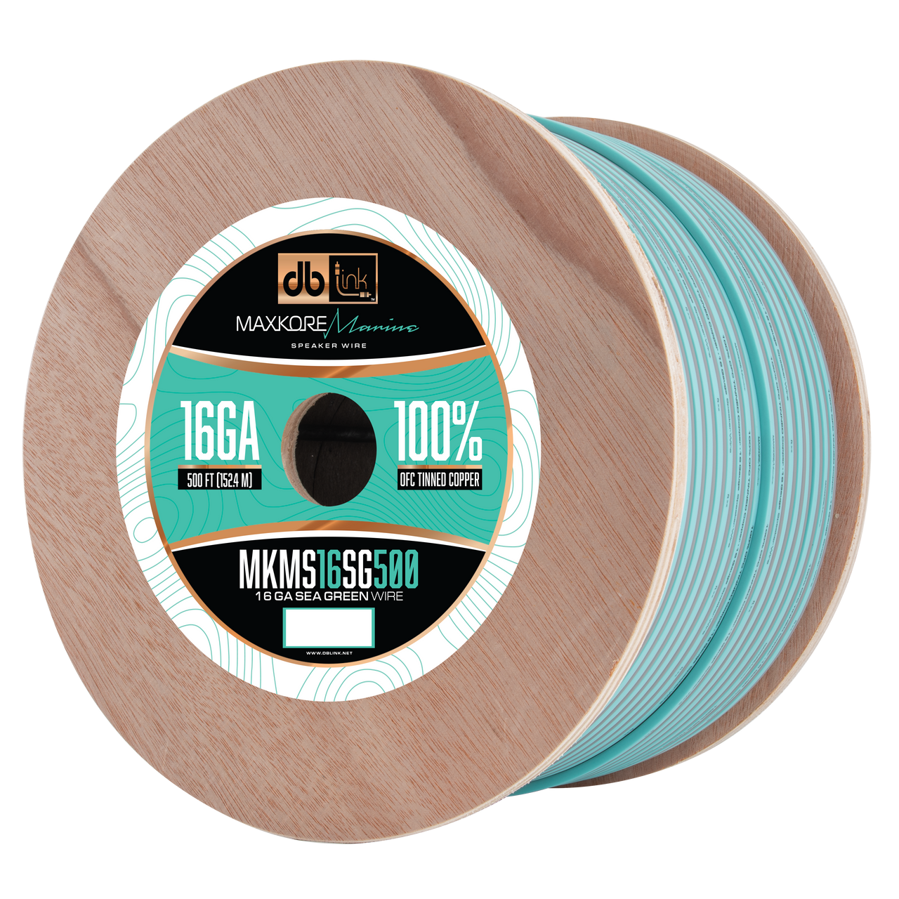 MKMS16SG500 : 500' 16 Ga Maxkore Marine Sea Green/Gray, 100% OFC, TINNED Anti-Corrosive Wire Roll