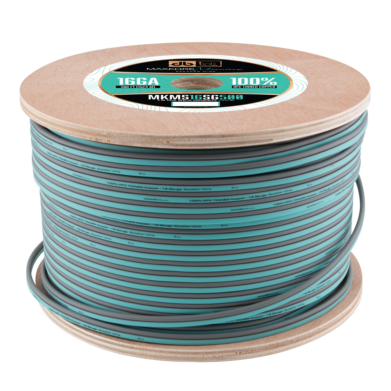 MKMS16SG500 : 500' 16 Ga Maxkore Marine Sea Green/Gray, 100% OFC, TINNED Anti-Corrosive Wire Roll