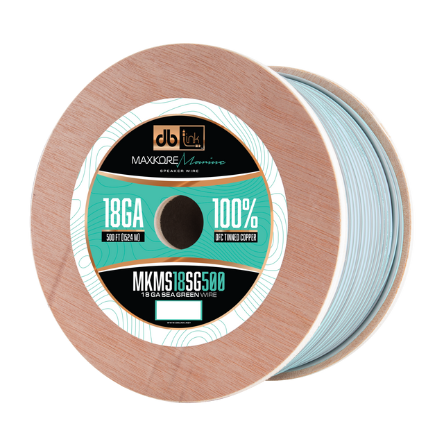 MKMS18SG500 : 500' 18Ga Maxkore Marine Sea Green/Gray, 100% OFC, TINNED Anti-Corrosive Wire Roll