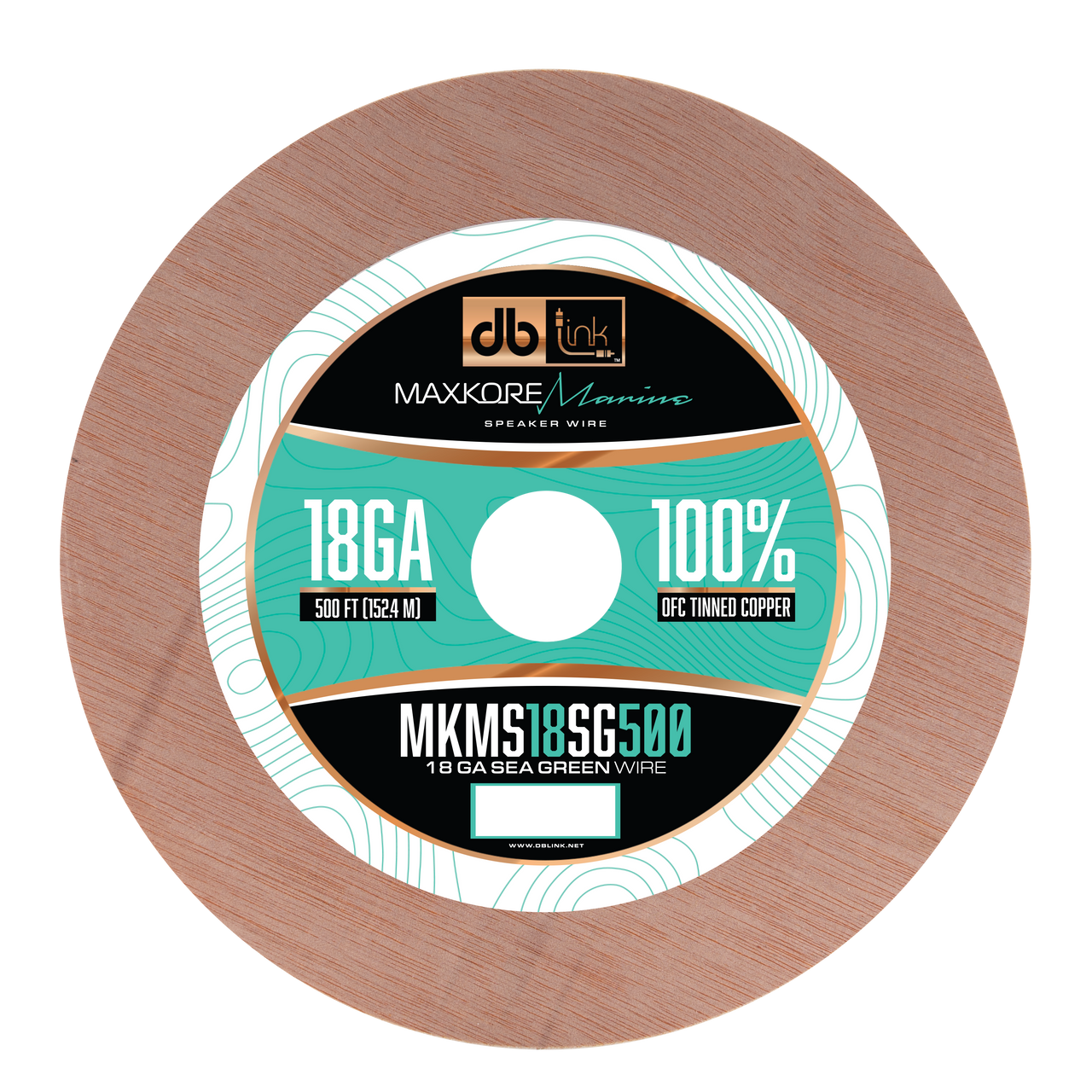 MKMS18SG500 : 500' 18Ga Maxkore Marine Sea Green/Gray, 100% OFC, TINNED Anti-Corrosive Wire Roll