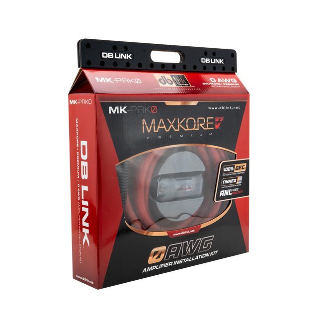 MK-PRK0 : 0 AWG Maxkore+ Premium, 100% OFC, TINNED Anti-Corrosive Amplifier Intallation Kit