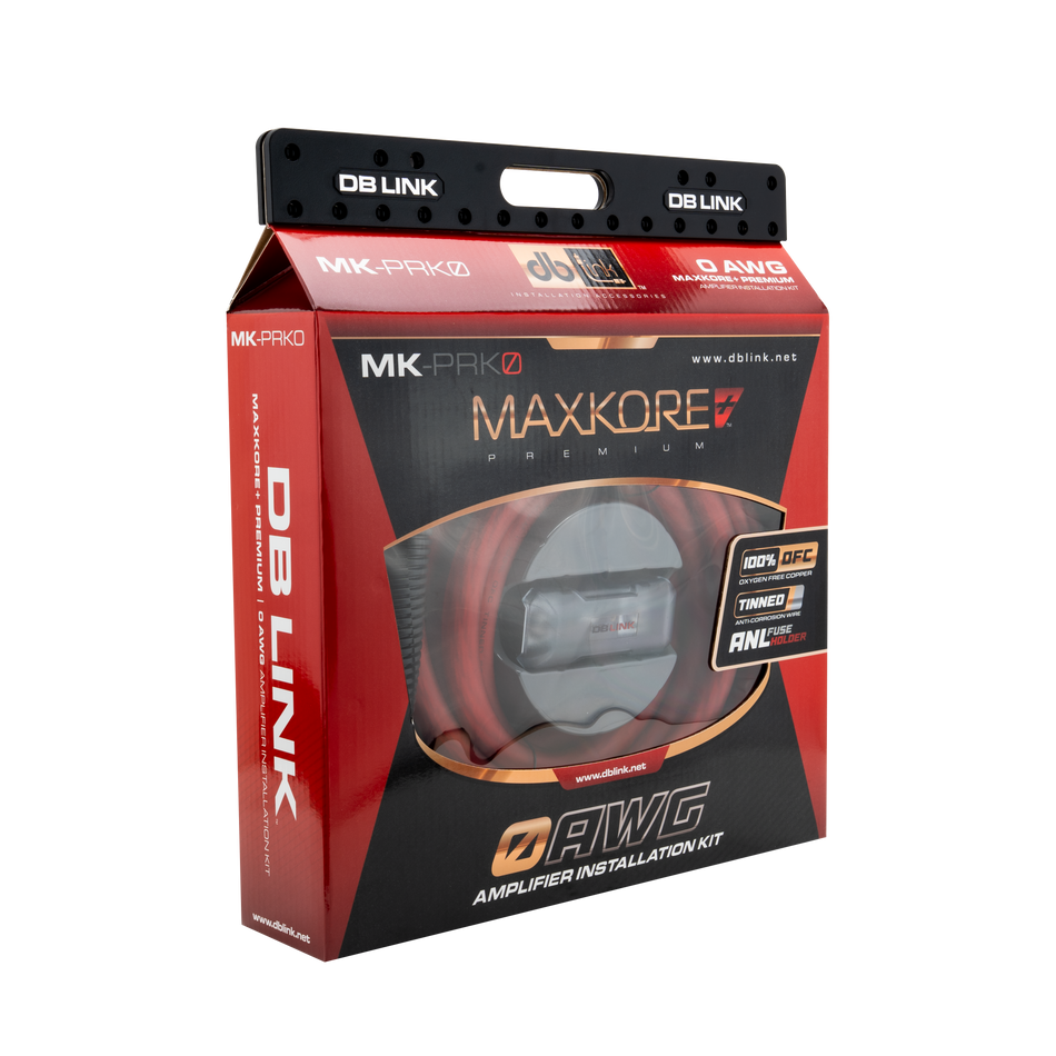 MK-PRK0 : 0 AWG Maxkore+ Premium, 100% OFC, TINNED Anti-Corrosive Amplifier Intallation Kit