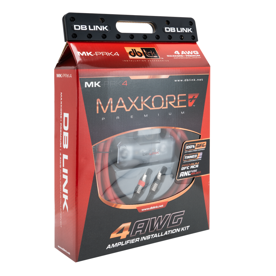 MK-PRK4 : 4 AWG Maxkore+ Premium, 100% OFC, TINNED Anti-Corrosive Amplifier Intallation Kit