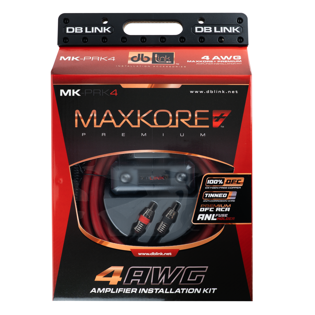 MK-PRK4 : 4 AWG Maxkore+ Premium, 100% OFC, TINNED Anti-Corrosive Amplifier Intallation Kit