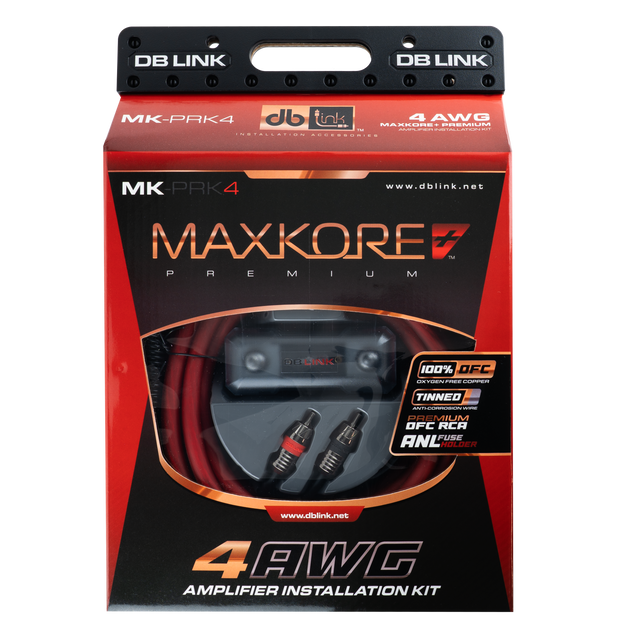 MK-PRK4 : 4 AWG Maxkore+ Premium, 100% OFC, TINNED Anti-Corrosive Amplifier Intallation Kit