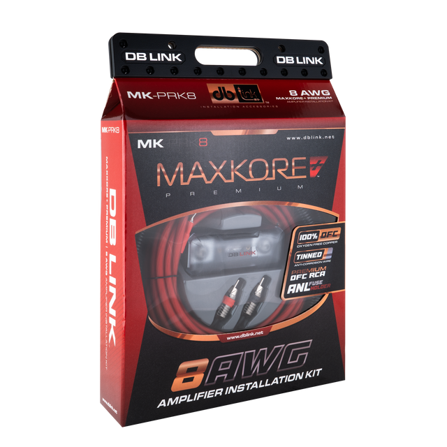 MK-PRK8:  8 AWG Maxkore+ Premium, 100% OFC, TINNED Anti-Corrosive Amplifier Intallation Kit