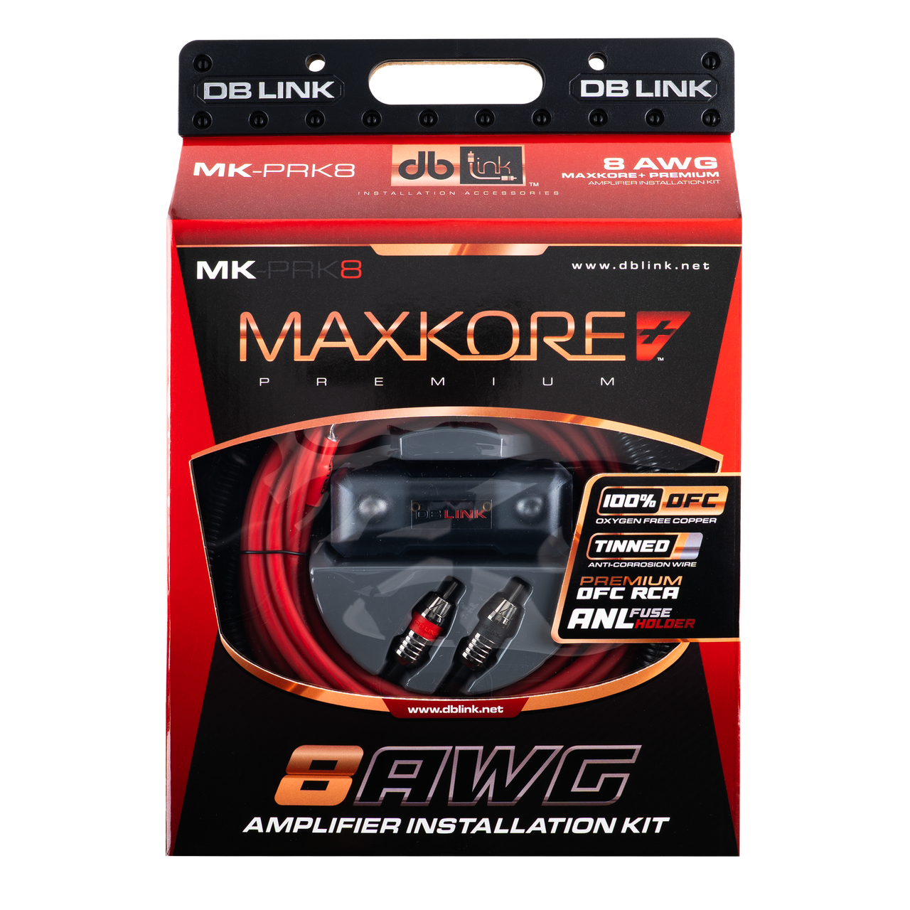 MK-PRK8:  8 AWG Maxkore+ Premium, 100% OFC, TINNED Anti-Corrosive Amplifier Intallation Kit