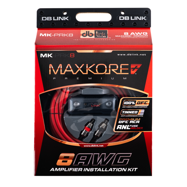 MK-PRK8:  8 AWG Maxkore+ Premium, 100% OFC, TINNED Anti-Corrosive Amplifier Intallation Kit