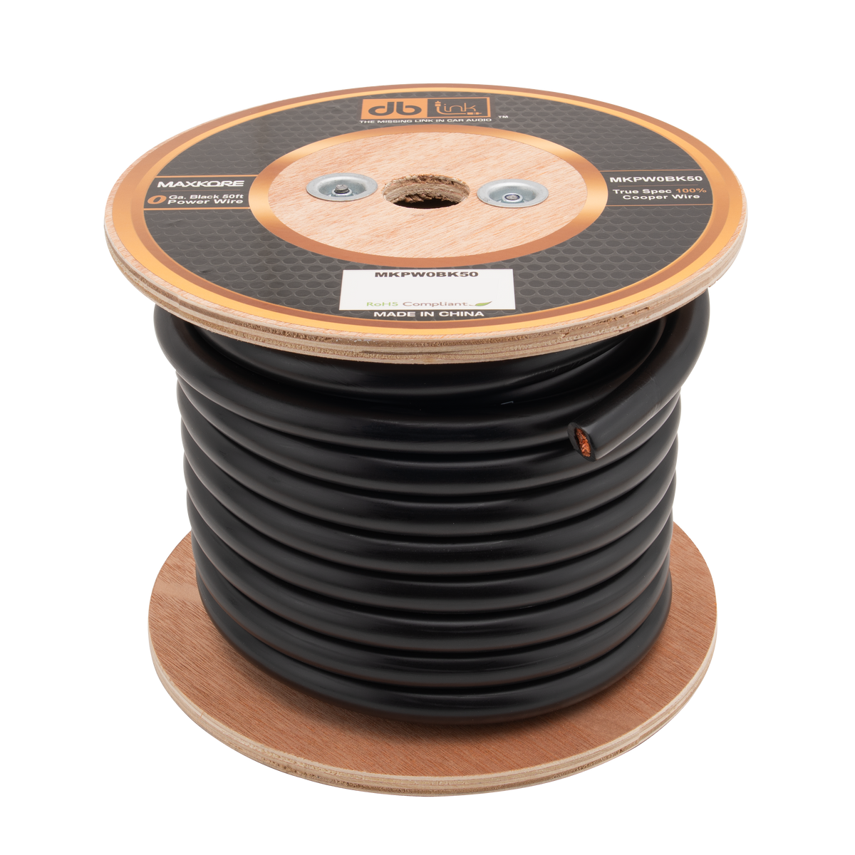 MKPW0BK50 : 0 Gauge Black 50 ft. Maxkore Soft Touch Power Wire