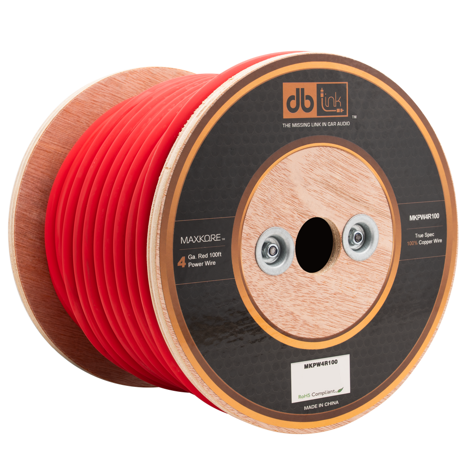 MKPW4R100 : 4 Gauge Red 100 ft. Maxkore Soft Touch Power Wire Roll