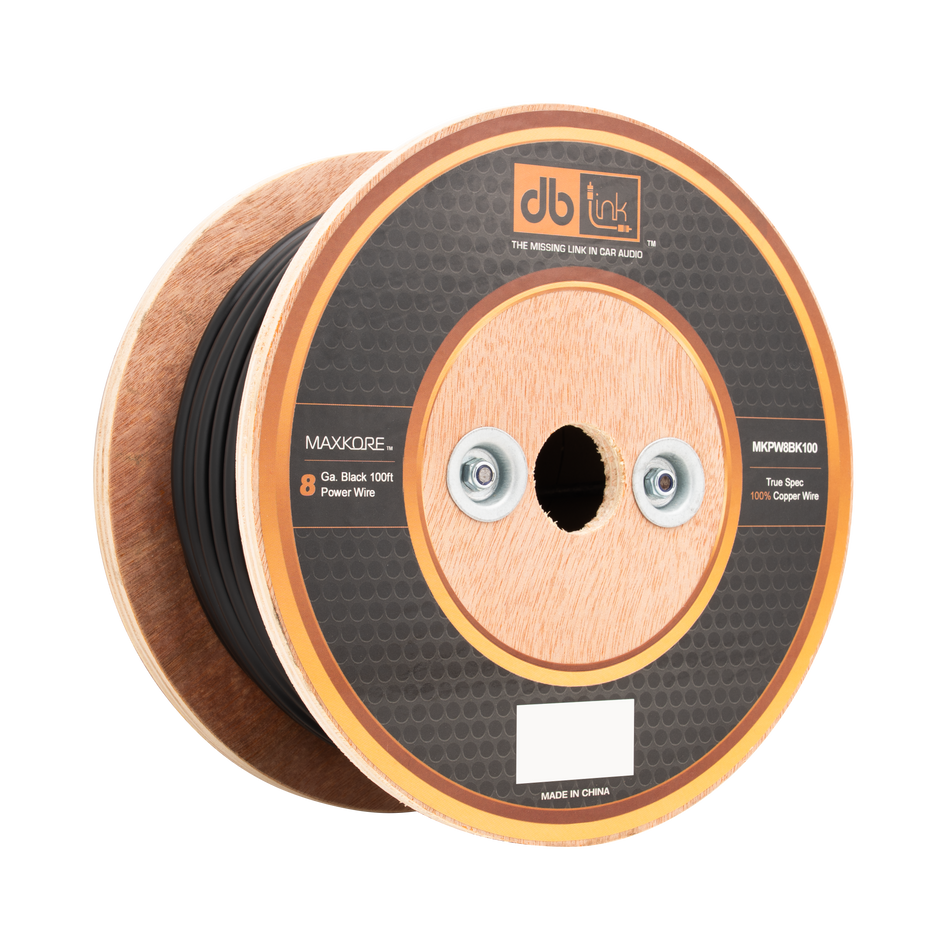 MKPW8BK100 : 8 Gauge Black 100 ft. Maxkore Power Wire Roll