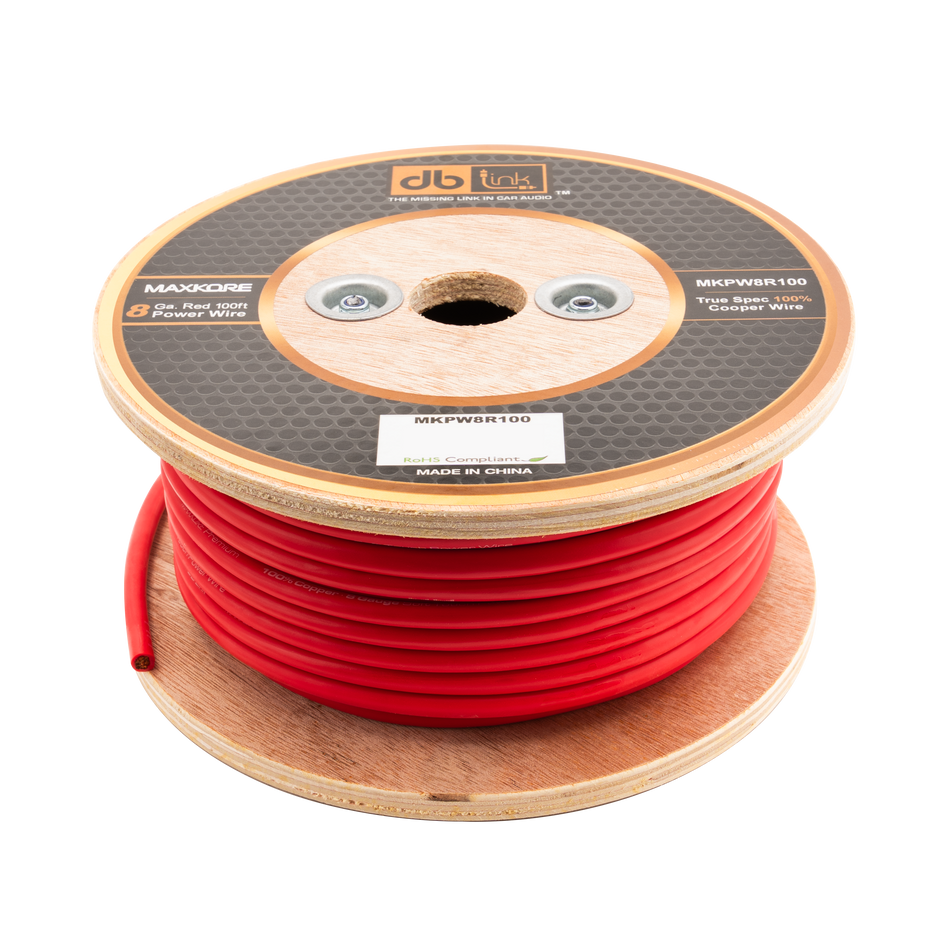 MKPW8R100 : 8 Gauge Red 100 ft. Maxkore Power Wire Roll