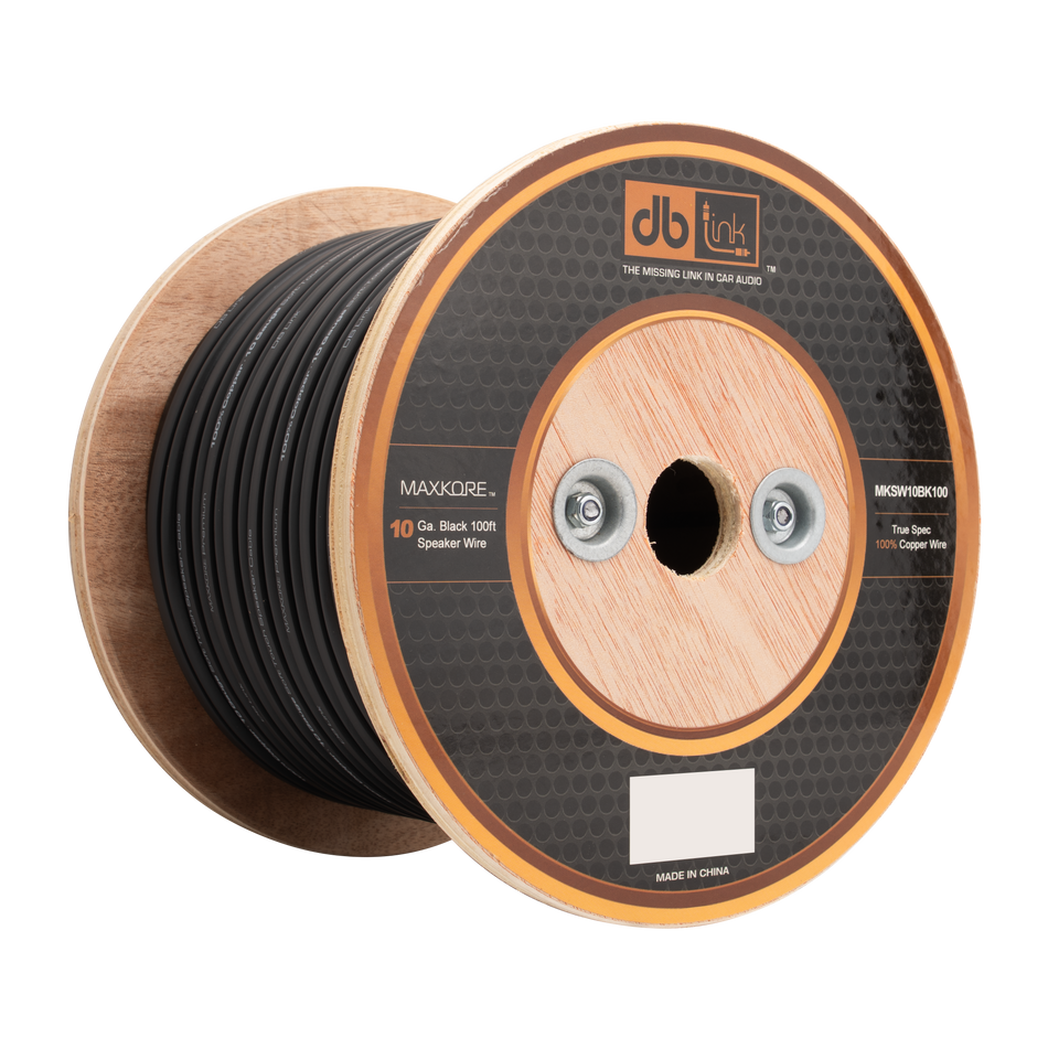 MKSW10BK100 : 10 Gauge Black 250 ft. Maxkore Soft Touch Speaker Wire Roll