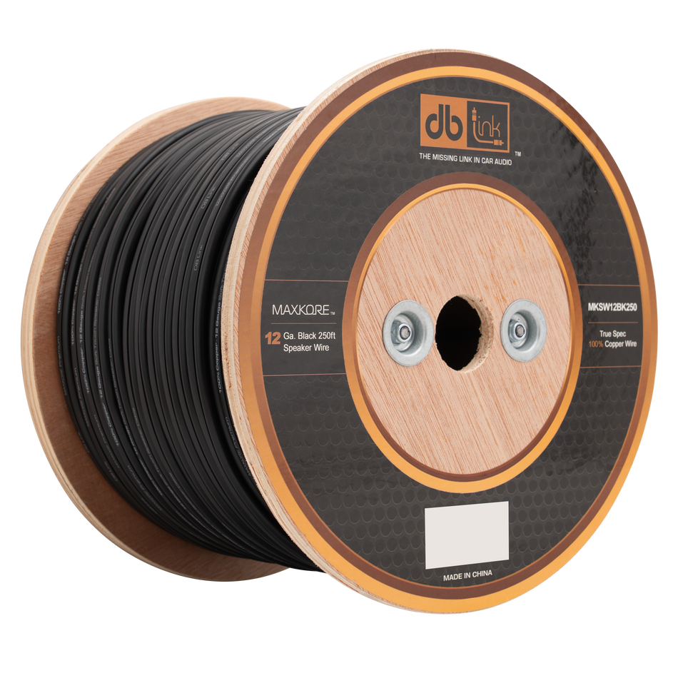 MKSW12BK250 : 12 Gauge Black 250 ft. Maxkore Soft Touch Speaker Wire Roll