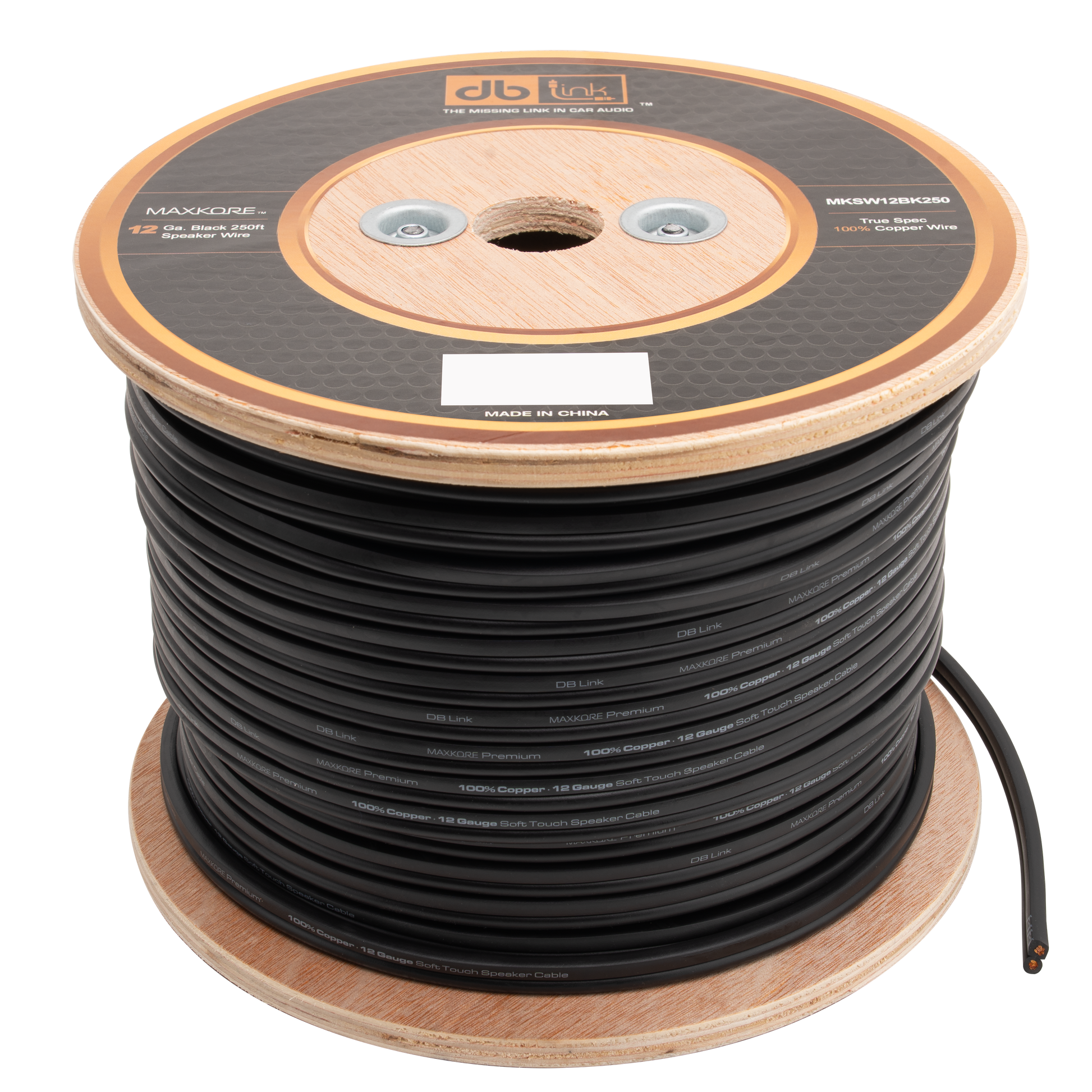 MKSW12BK250 : 12 Gauge Black 250 ft. Maxkore Soft Touch Speaker