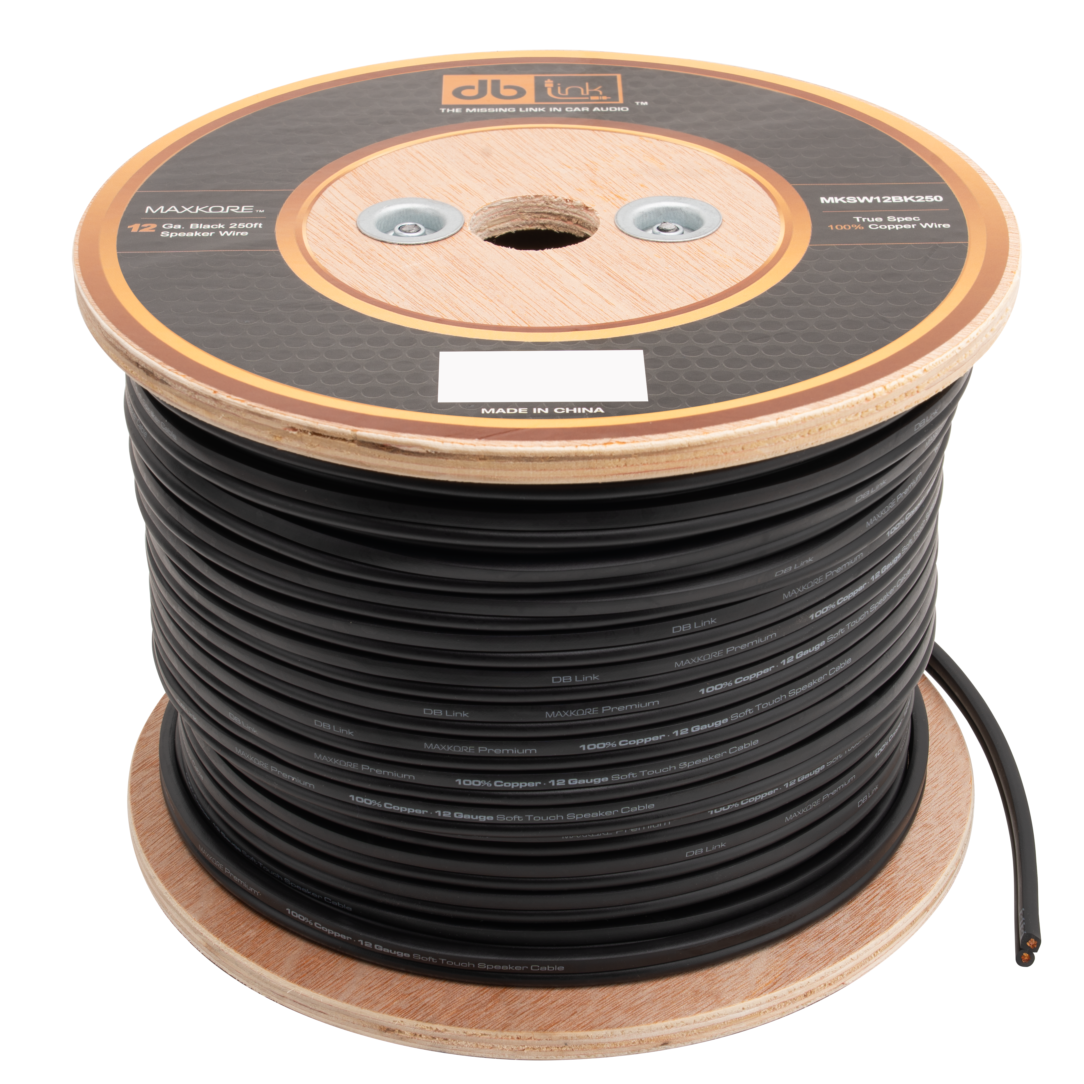 MKSW12BK250 : 12 Gauge Black 250 ft. Maxkore Soft Touch Speaker