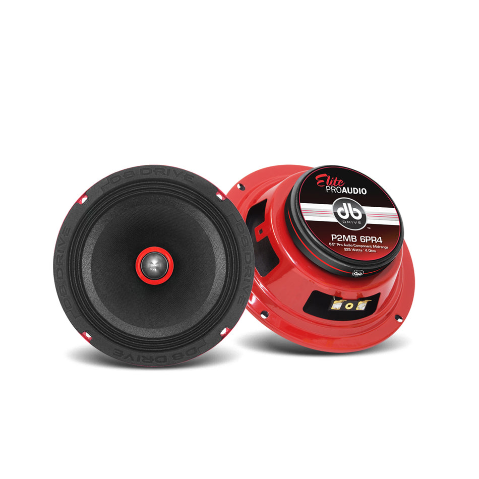 P2MB 6PR4 : 6.5in PRO Audio Midrange W/Phase Plug / 4 Ohms W/Grill (Pr)