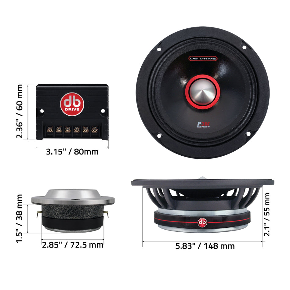 P3 4M6K : 6.5" 4- Midrange/ 2-Tweeter Component Kit