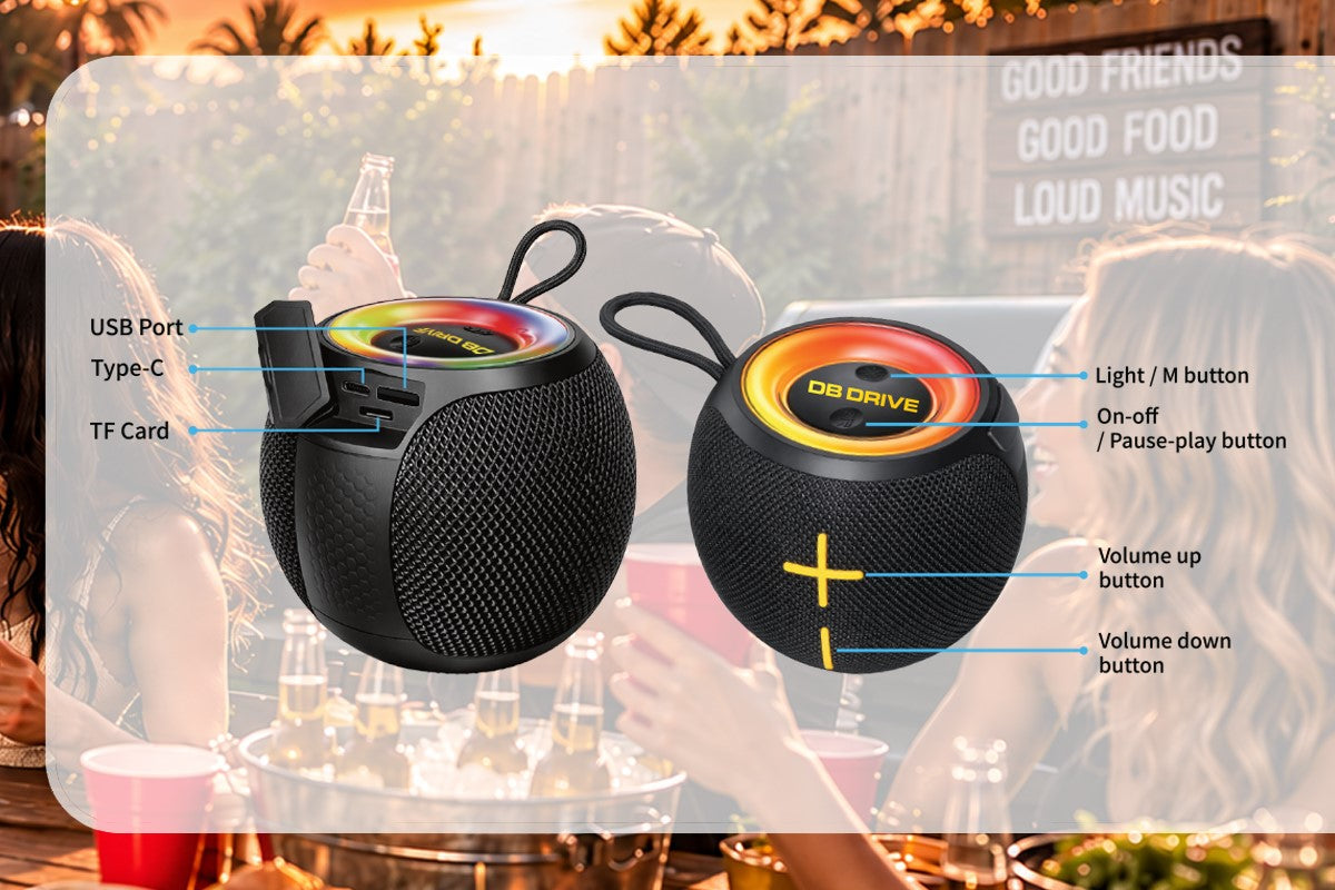 T-OTG-2 : 30W Portable IPX4 Tempo series Speaker with BT, TWS, Bass Boost, RGB Lighting