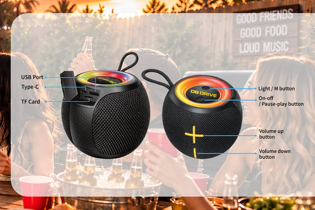 T-OTG-2 : 30W Portable IPX4 Tempo series Speaker with BT, TWS, Bass Boost, RGB Lighting