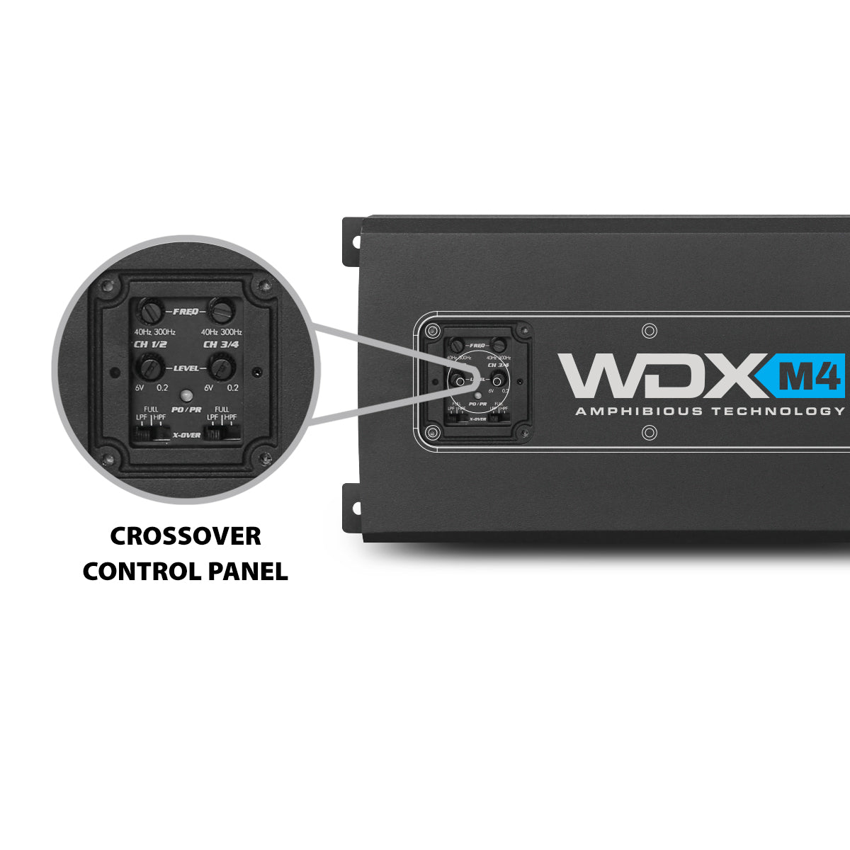 WDX M4 : IPX6 Rated Marine 4-Channel Class D Amplifier