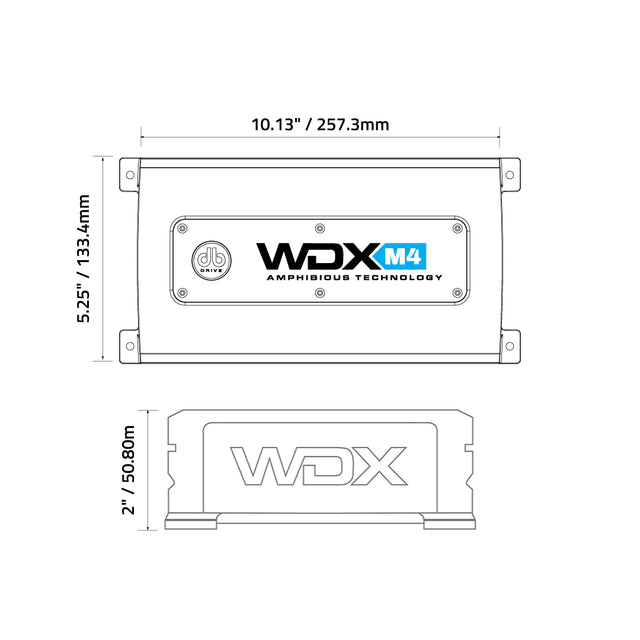 WDX M4 : IPX6 Rated Marine 4-Channel Class D Amplifier