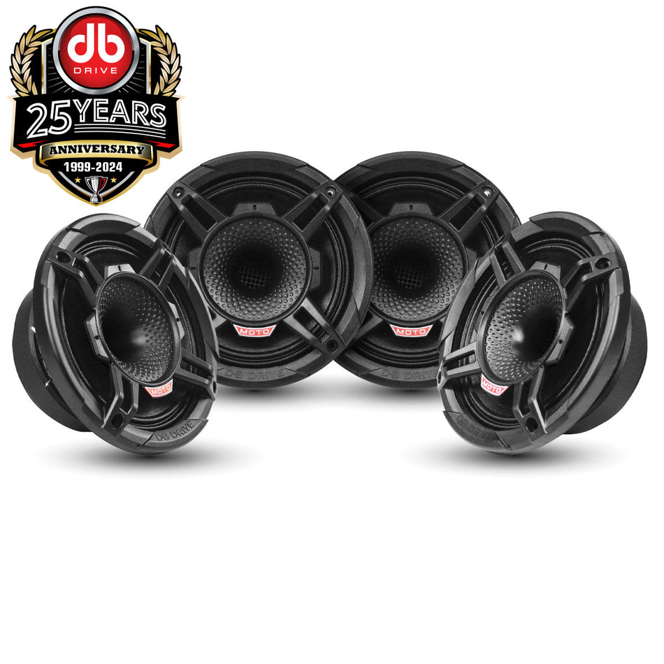 WDX6MOTO-4CD : Quad WDX6MOTOCD Speaker Kit With Back Loaded Compression Driver Tweeters.(4 Speakers)