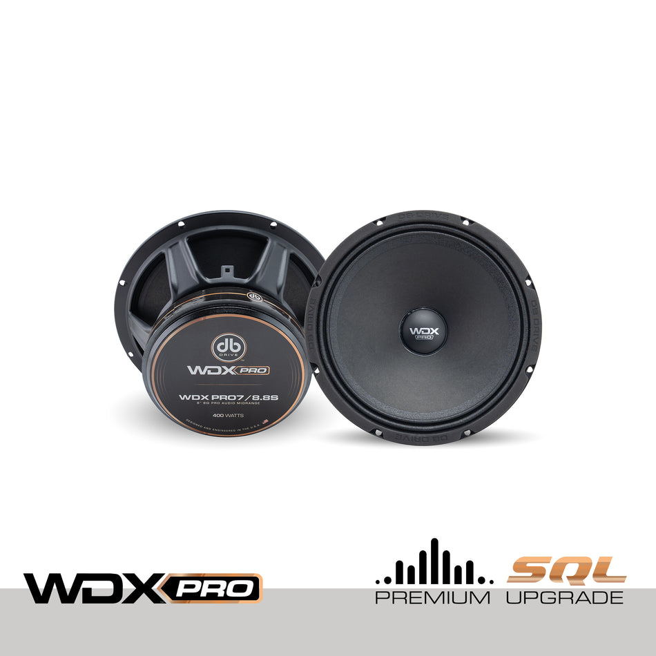 WDXPRO7/8.8S : 8" Wide Freq Range-ProAudio mid, 1.5in TIL VC, papercone w/cloth surround, Ferrite (Single)