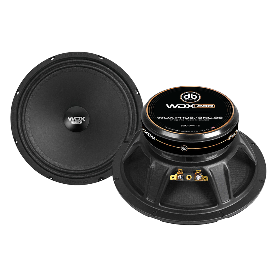WDXPRO8/8NC.8S : 8" Wide Freq Range-ProAudio MidBass 1.5in TIL VC papercone w/cloth surround