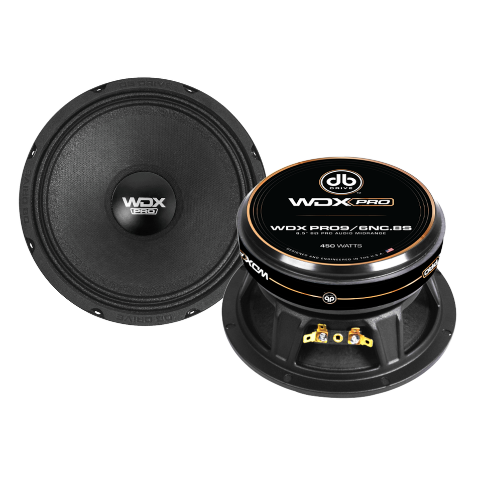 WDXPRO9/6NC.8S : 6.5" Wide Freq Range-ProAudio MidBass 1.75in KSV VC papercone w/cloth surround