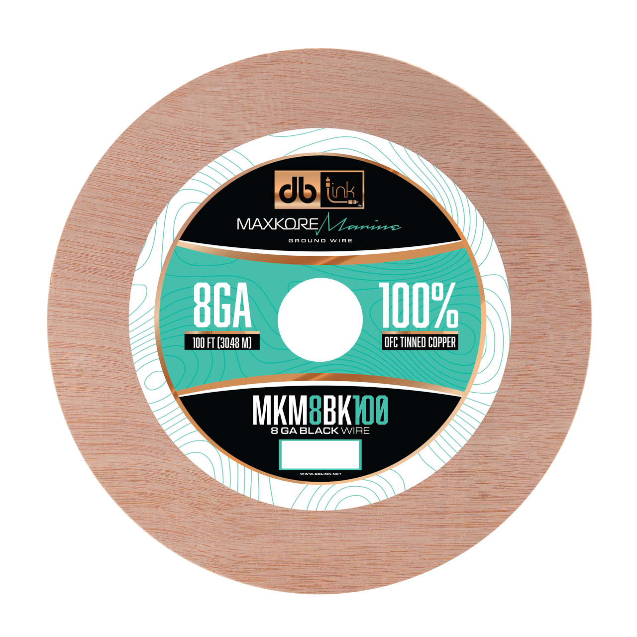 MKM8BK100 : 100' 8Ga Maxkore Marine Black, 100% OFC, TINNED Anti-Corrosive Wire Roll