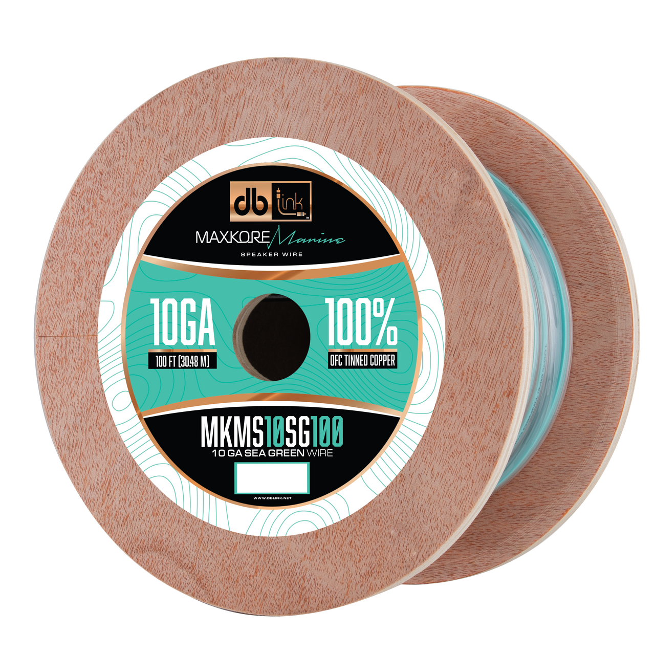 MKMS10SG100 : 100' 10Ga Maxkore Marine Sea Green/Gray, 100% OFC, TINNED Anti-Corrosive Wire Roll